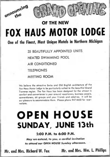 Fox Haus Motor Lodge - June 1965 Opening Ad